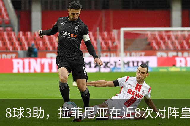 8球3助，拉菲尼亚在近8次对阵皇马的比赛中直接参与11球